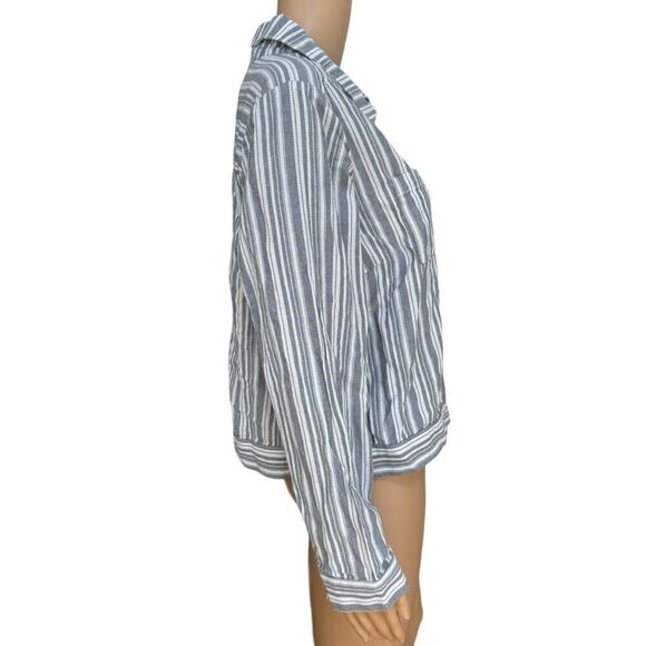 89th + Madison Button Down Striped 100% Cotton Jacket Sz 0X - Picture 2 of 7